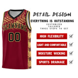 Custom Crimson Mosaic Stars Pattern Sports Uniform Basketball Jersey