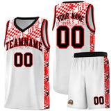 Custom White Mosaic Stars Pattern Sports Uniform Basketball Jersey
