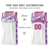 Custom White Mosaic Stars Pattern Sports Uniform Basketball Jersey
