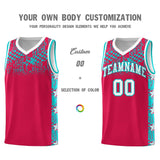 Custom Red Mosaic Stars Pattern Sports Uniform Basketball Jersey