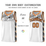 Custom White Mosaic Stars Pattern Sports Uniform Basketball Jersey