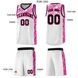 Custom White Mosaic Stars Pattern Sports Uniform Basketball Jersey