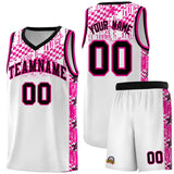 Custom White Mosaic Stars Pattern Sports Uniform Basketball Jersey