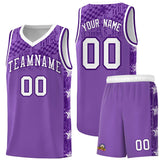 Custom Light Purple Mosaic Stars Pattern Sports Uniform Basketball Jersey