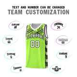 Custom Fluorescent Green Mosaic Stars Pattern Sports Uniform Basketball Jersey