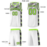 Custom White Mosaic Stars Pattern Sports Uniform Basketball Jersey