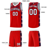 Custom Red Mosaic Stars Pattern Sports Uniform Basketball Jersey