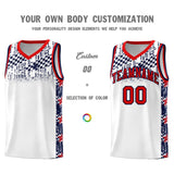 Custom White Mosaic Stars Pattern Sports Uniform Basketball Jersey