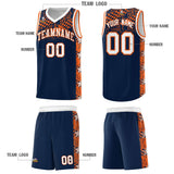 Custom Navy Mosaic Stars Pattern Sports Uniform Basketball Jersey