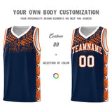 Custom Navy Mosaic Stars Pattern Sports Uniform Basketball Jersey