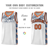 Custom White Mosaic Stars Pattern Sports Uniform Basketball Jersey