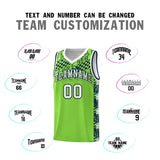 Custom Neon Green Mosaic Stars Pattern Sports Uniform Basketball Jersey