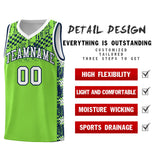 Custom Neon Green Mosaic Stars Pattern Sports Uniform Basketball Jersey