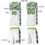 Custom White Mosaic Stars Pattern Sports Uniform Basketball Jersey