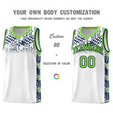 Custom White Mosaic Stars Pattern Sports Uniform Basketball Jersey
