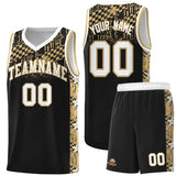 Custom Black Mosaic Stars Pattern Sports Uniform Basketball Jersey