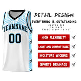 Custom White Mosaic Stars Pattern Sports Uniform Basketball Jersey