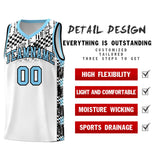 Custom White Mosaic Stars Pattern Sports Uniform Basketball Jersey