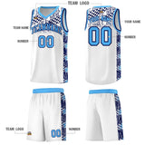 Custom White Mosaic Stars Pattern Sports Uniform Basketball Jersey