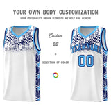 Custom White Mosaic Stars Pattern Sports Uniform Basketball Jersey