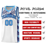 Custom White Mosaic Stars Pattern Sports Uniform Basketball Jersey