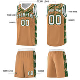 Custom Buckskin Brown Mosaic Stars Pattern Sports Uniform Basketball Jersey