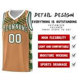 Custom Buckskin Brown Mosaic Stars Pattern Sports Uniform Basketball Jersey