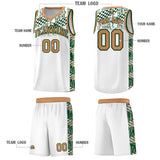 Custom White Mosaic Stars Pattern Sports Uniform Basketball Jersey