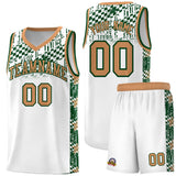 Custom White Mosaic Stars Pattern Sports Uniform Basketball Jersey