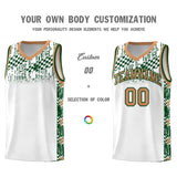 Custom White Mosaic Stars Pattern Sports Uniform Basketball Jersey