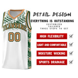 Custom White Mosaic Stars Pattern Sports Uniform Basketball Jersey