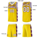 Custom Gold Mosaic Stars Pattern Sports Uniform Basketball Jersey