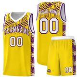 Custom Gold Mosaic Stars Pattern Sports Uniform Basketball Jersey