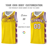 Custom Gold Mosaic Stars Pattern Sports Uniform Basketball Jersey
