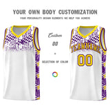 Custom White Mosaic Stars Pattern Sports Uniform Basketball Jersey