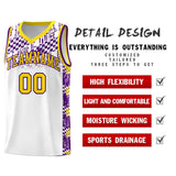 Custom White Mosaic Stars Pattern Sports Uniform Basketball Jersey
