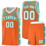 Custom Orange Mosaic Stars Pattern Sports Uniform Basketball Jersey