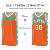 Custom Orange Mosaic Stars Pattern Sports Uniform Basketball Jersey