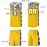 Custom Gold Mosaic Stars Pattern Sports Uniform Basketball Jersey