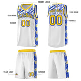 Custom White Mosaic Stars Pattern Sports Uniform Basketball Jersey