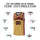 Custom Old Gold Mosaic Stars Pattern Sports Uniform Basketball Jersey