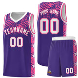 Custom Purple Mosaic Stars Pattern Sports Uniform Basketball Jersey