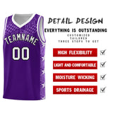 Custom Purple Mosaic Stars Pattern Sports Uniform Basketball Jersey