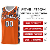 Custom Orange Mosaic Stars Pattern Sports Uniform Basketball Jersey