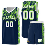 Custom Navy Mosaic Stars Pattern Sports Uniform Basketball Jersey