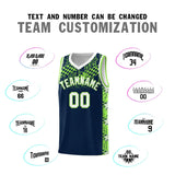 Custom Navy Mosaic Stars Pattern Sports Uniform Basketball Jersey