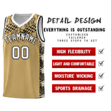 Custom Old Gold Mosaic Stars Pattern Sports Uniform Basketball Jersey