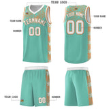 Custom Bright Green Mosaic Stars Pattern Sports Uniform Basketball Jersey