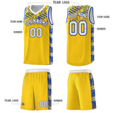 Custom Gold Mosaic Stars Pattern Sports Uniform Basketball Jersey