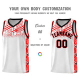 Custom White Mosaic Stars Pattern Sports Uniform Basketball Jersey